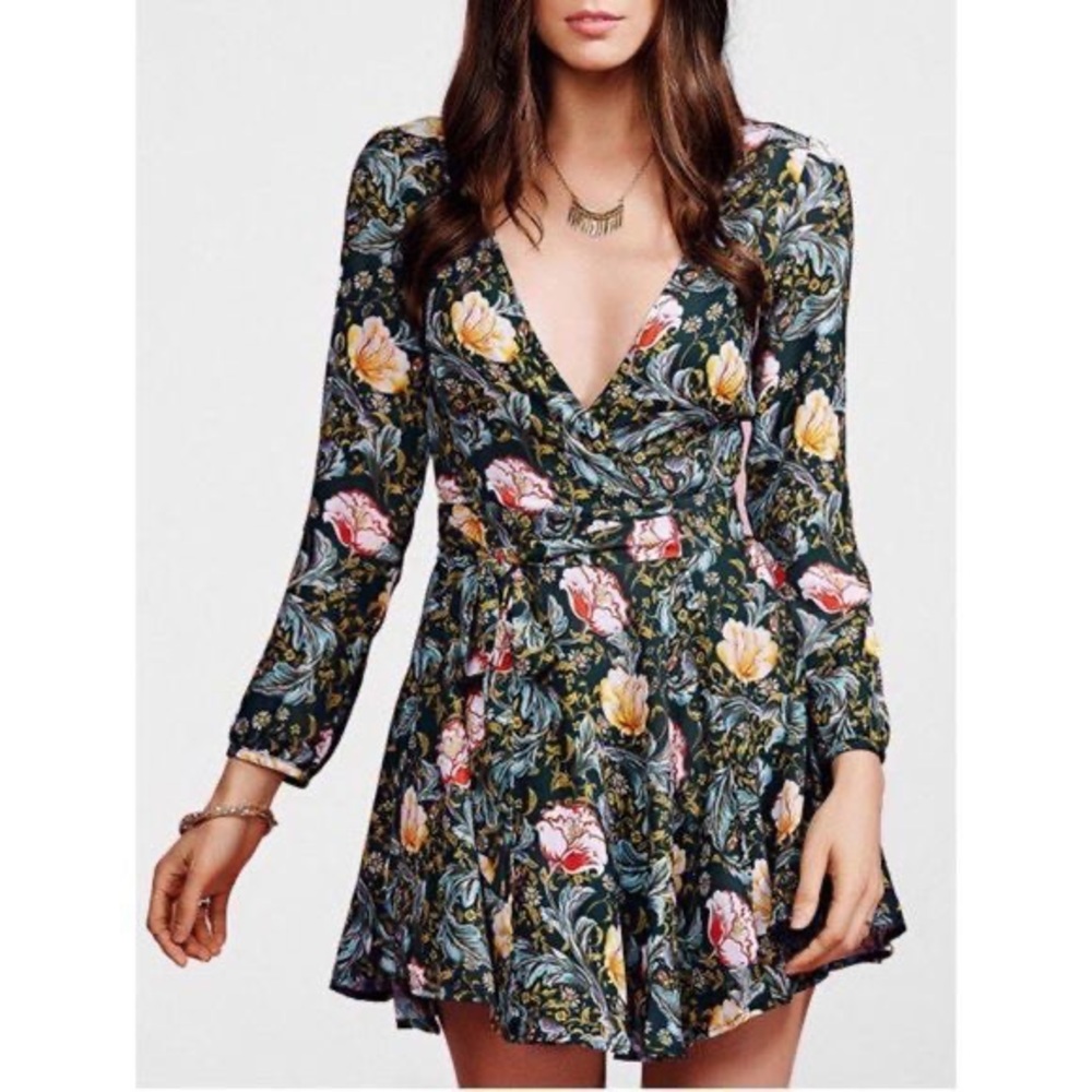 UO Floral Wrap Dress